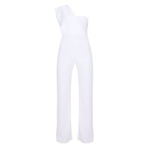 White one shoulder jumpsuit